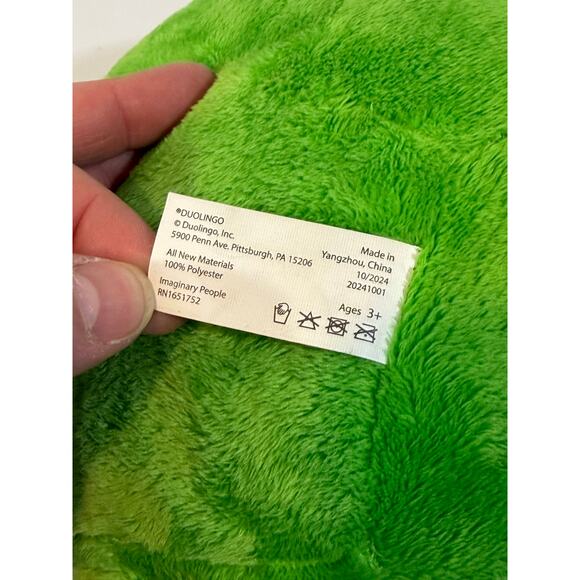 Duolingo Store Authentic Green Duolingo Owl Plush Stuffed Animal 8” NO BOX NEW - Picture 6 of 6